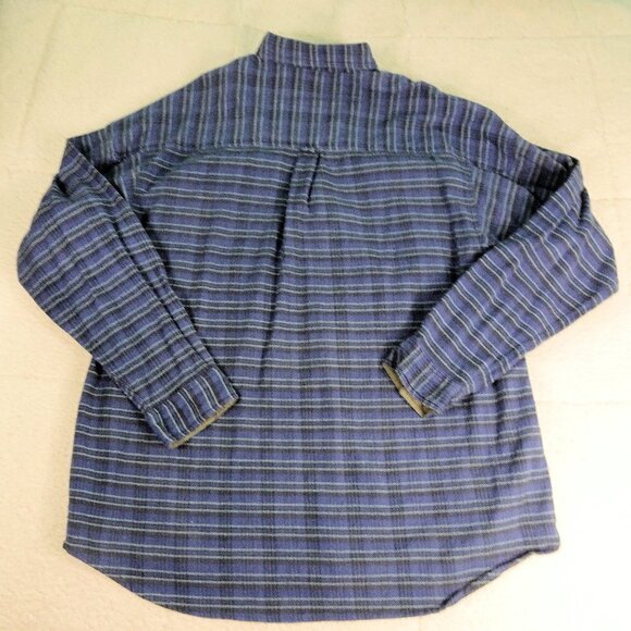 Columbia Blue Flannel Qtr Button Shirt X-Large - Picture 2 of 5